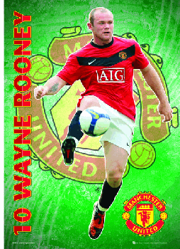 Manchester United 3D Lenticular Poster Wayne Rooney 30 x 42cm