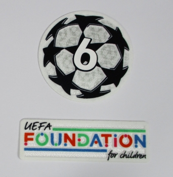 UEFA Champions League Logo Flock Foundation Badge of Honour 6 Set 2021-23