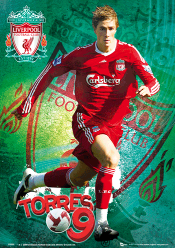 Liverpool Fc 3d Lenticular Poster Fernando Torres 30 X 42cm