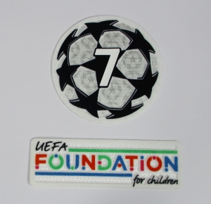 UEFA Champions League Logo Flock Foundation Badge of Honour 7 Set 2021-23