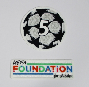 UEFA Champions League Logo Flock Foundation Badge of Honour 5 Set 2021-23